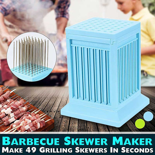 Removable BBQ Meat Skewer Maker Wear Meat String Lamb Skewers Machine 49 Holes Skewer Tools Beef Machine Barbecue Accessories