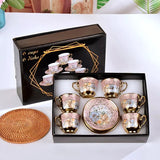 Perfect gift  ceramic mugs European style coffee cup gift set coffee mug and saucer(Bulk 3 Sets)