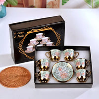 Perfect gift  ceramic mugs European style coffee cup gift set coffee mug and saucer(10 Pack)