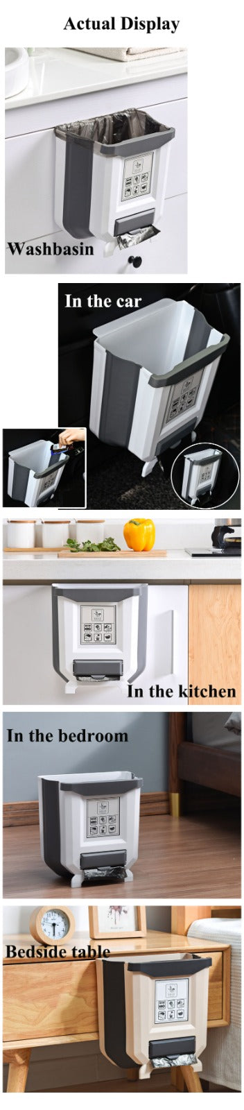 High Quality Floating Wall-mounted Multi-functional Can Kitchen Folding Hanging bin