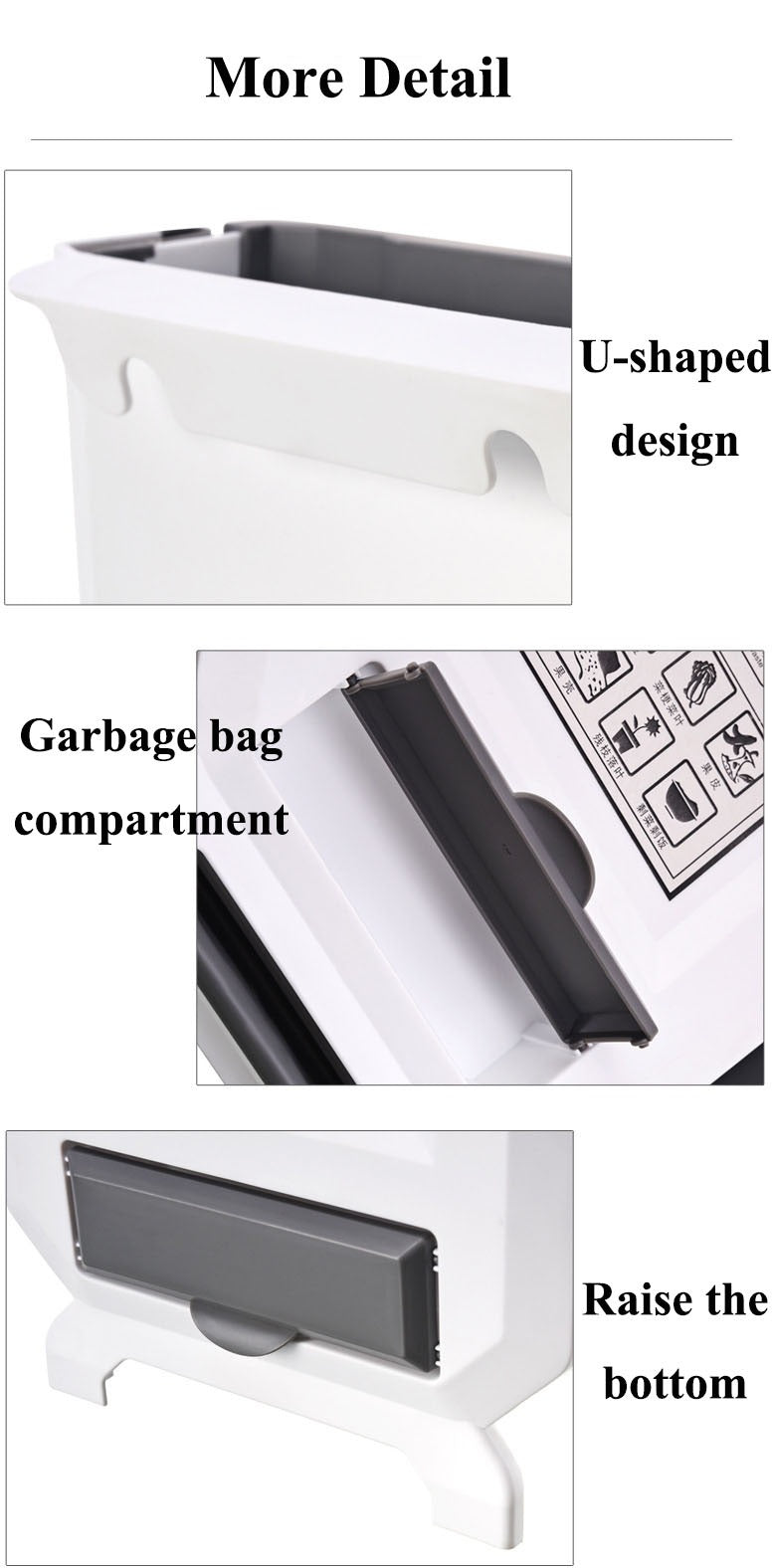 High Quality Floating Wall-mounted Multi-functional Can Kitchen Folding Hanging bin