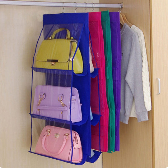 Hanging Purse Handbag Organizer Clear Hanging Shelf Bag Collection Storage(Bulk 3 Sets)