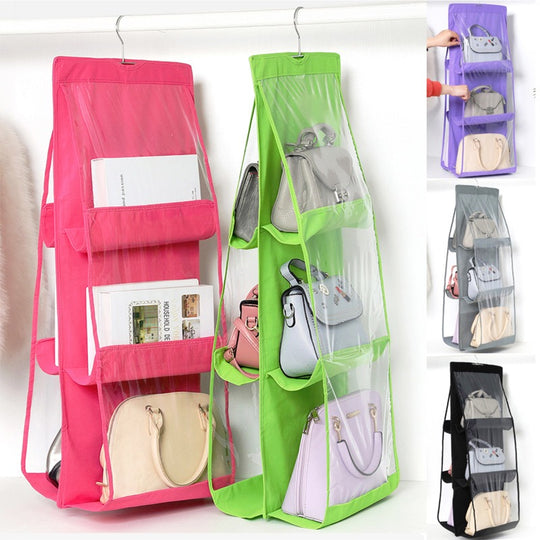 Hanging Purse Handbag Organizer Clear Hanging Shelf Bag Collection Storage