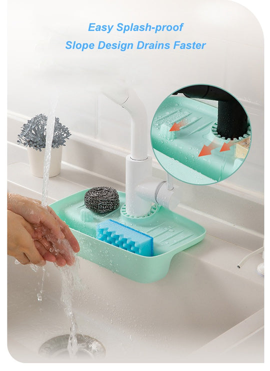 Splash Faucet Drain Gaurd Rack Super Absorbent Fast Drying Mat Sink Gadget Drip Catcher For Kitchen Rag Sponge Brush