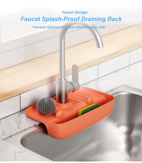 Splash Faucet Drain Gaurd Rack Super Absorbent Fast Drying Mat Sink Gadget Drip Catcher For Kitchen Rag Sponge Brush(Bulk 3 Sets)