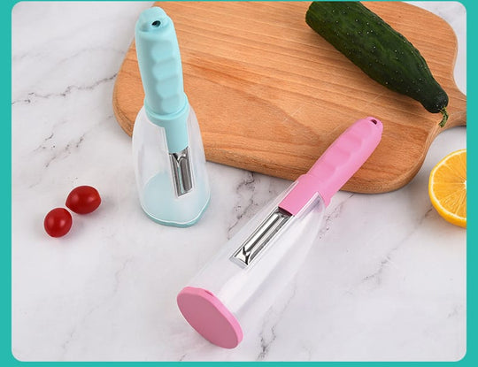 Stainless Steel Peeler with Container Vegetable Kitchen Gadget Storage