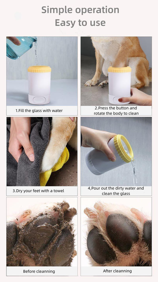 Pet Paw Washing Accesories Cup Dog Paw Cleaner Ideal Gift(Bulk 3 Sets)