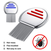 Lice Comb Stainless Steel Professional Lice Combs and Best Results for Infection and Re-infection in Kids & Adults, Head Lice Treatment to Effectively Get Rid of Hair Lice and Nits
