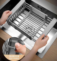 Retractable  Kitchen Sink Stainless Steel Drainer Rack Vegetable Fruit Basket Drain Storage Rack Dishwasher Shelf(10 Pack)