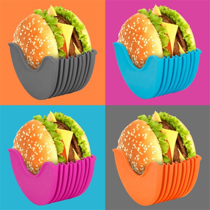 Perfect Gift Retractable Fixed Box Hamburger Holders for Burger Lovers Adults and Children