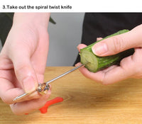 Vegetable Spiral Knife Carving Stainless Steel(Bulk 3 Sets)