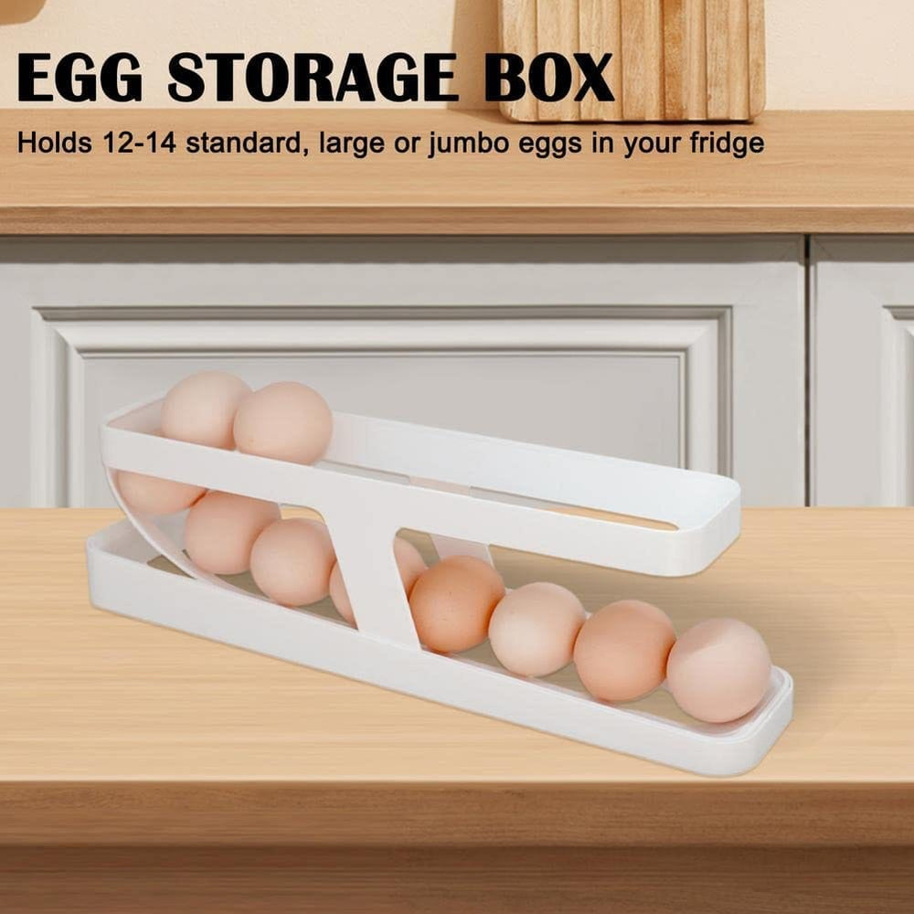 Premium Quality Egg Dispenser, 12-14 Holes Plastic Egg Tray Holder for Sale Egg Roll Space Saving and Organizer for Refrigerator Storage