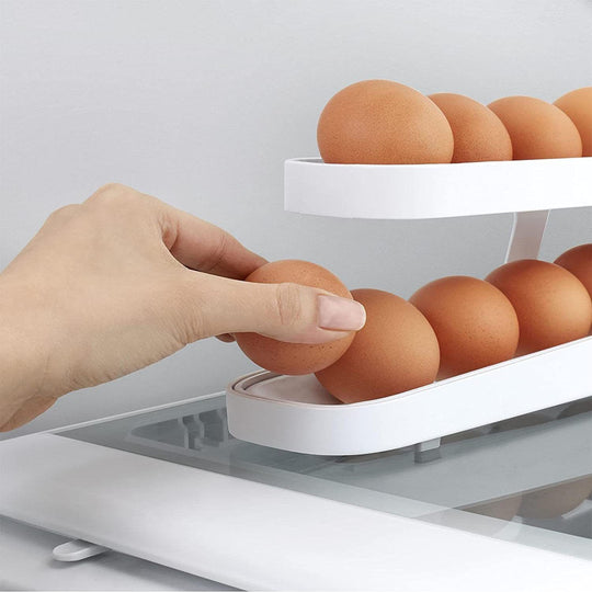 Premium Quality Egg Dispenser, 12-14 Holes Plastic Egg Tray Holder for Sale Egg Roll Space Saving and Organizer for Refrigerator Storage