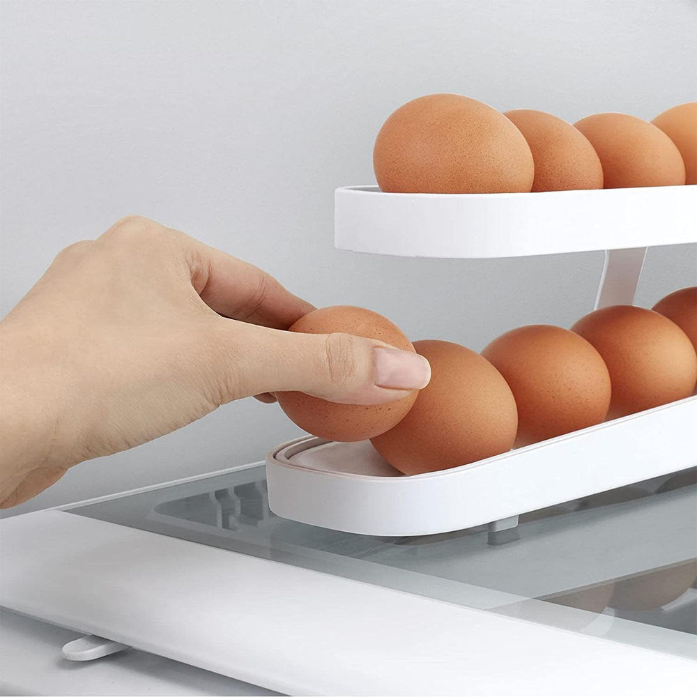 Premium Quality Egg Dispenser, 12-14 Holes Plastic Egg Tray Holder for Sale Egg Roll Space Saving and Organizer for Refrigerator Storage(10 Pack)