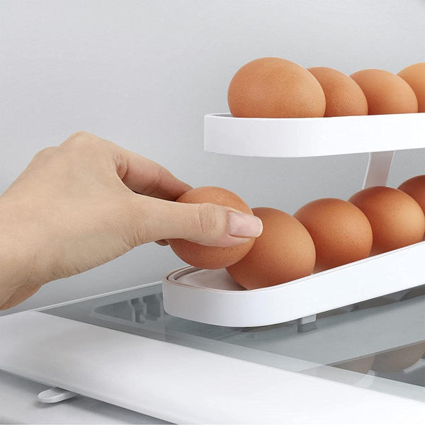 Premium Quality Egg Dispenser, 12-14 Holes Plastic Egg Tray Holder for Sale Egg Roll Space Saving and Organizer for Refrigerator Storage(Bulk 3 Sets)