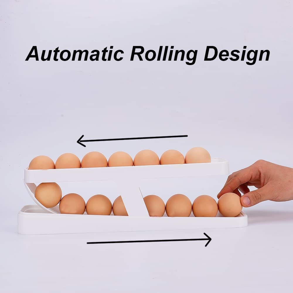 Premium Quality Egg Dispenser, 12-14 Holes Plastic Egg Tray Holder for Sale Egg Roll Space Saving and Organizer for Refrigerator Storage