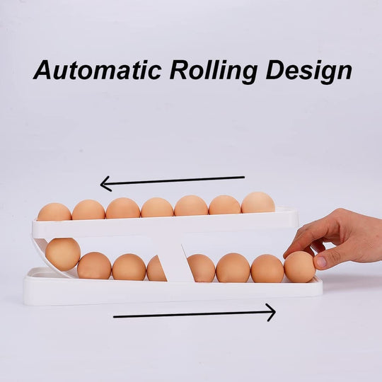 Premium Quality Egg Dispenser, 12-14 Holes Plastic Egg Tray Holder for Sale Egg Roll Space Saving and Organizer for Refrigerator Storage