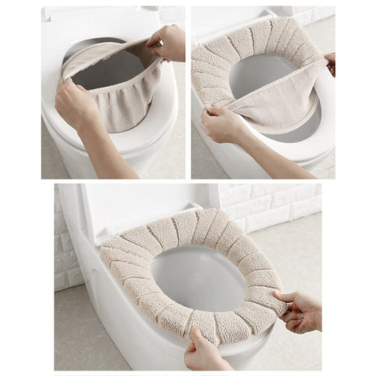 Thick Padded Soft Toilet Seat Cover Mat for all Standard Seats(Bulk 3 Sets)