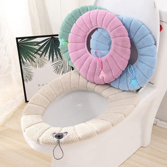 Thick Padded Soft Toilet Seat Cover Mat for all Standard Seats(Bulk 3 Sets)