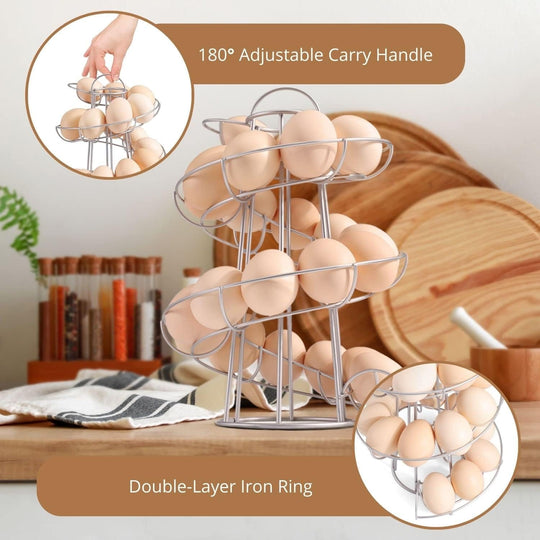 Egg Holder Countertop Freestanding Wired & Spiral Medium Egg Display Egg Holder for Fresh Eggs, Dispenser Stand, Storage Rack for Kitchen.(10 Pack)