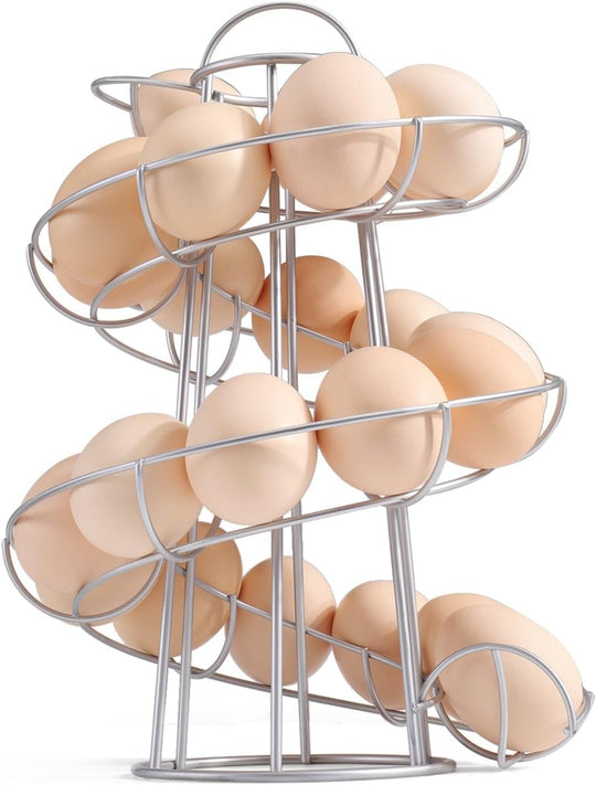 Egg Holder Countertop Freestanding Wired & Spiral Medium Egg Display Egg Holder for Fresh Eggs, Dispenser Stand, Storage Rack for Kitchen.