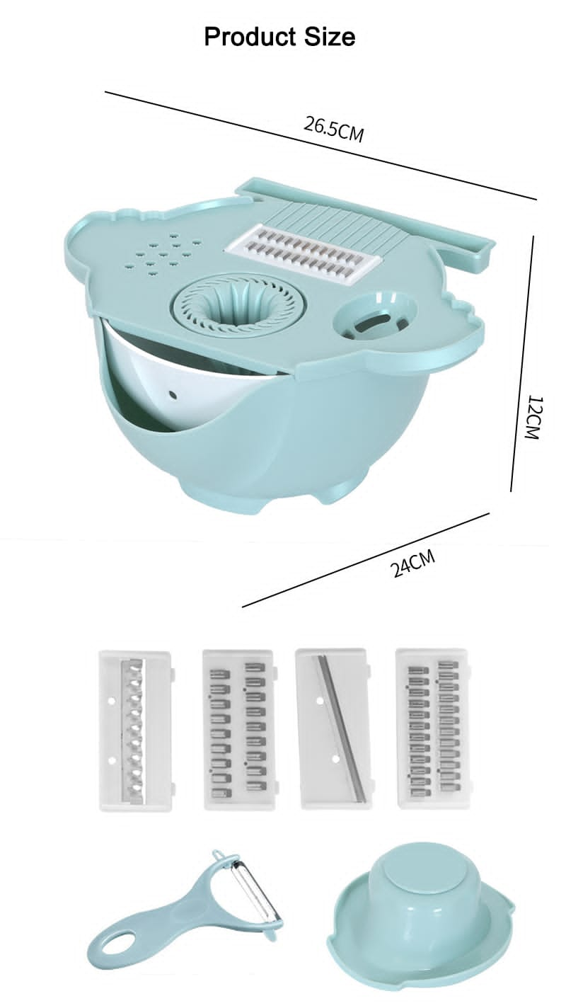 Multifunctional Chopper & 9 in 1 Slicer Vegetable Slicer Drain basket Vegetable Cutter and anual Vegetable Chopper.