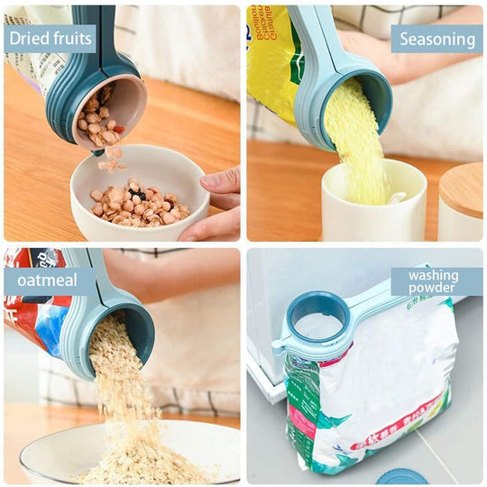 Bag Clips Plastic Removable Rotating Lid Large Discharge Nozzle Seal And Pour Food Storage Snack Bag Clips