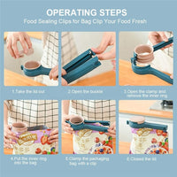Bag Clips Plastic Removable Rotating Lid Large Discharge Nozzle Seal And Pour Food Storage Snack Bag Clips(Bulk 3 Sets)