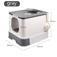 Cat Litterbox,Self Cleaning / Cat Supplies for Indoor Cats, Liners Elastic Grey Close Cat Litter Box Drawers Liding House Tilt With Scoop