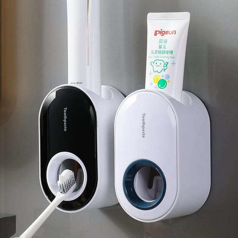 Automatic Toothpaste Dispenser Wall-Mounted and Toothpaste Rack Free/Punch Free Toothpaste Squeezer