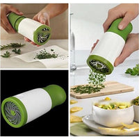Stainless Steel Vegetable Grinder, Chopper Condiment Container, Manual Herb Mill and Shaker Mills Kitchen Parsley Spice Mincer