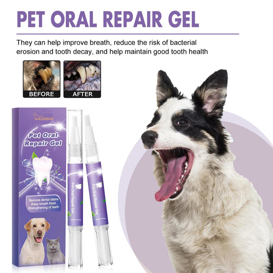 Pet Oral Repair Gel - 100% Natural Deep Cleansing Care For Dog, Cat Dental Stains Cleaner Pet Teeth Cleaning