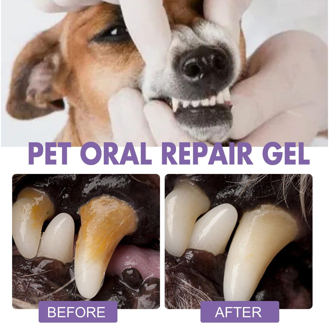 Pet Oral Repair Gel - 100% Natural Deep Cleansing Care For Dog, Cat Dental Stains Cleaner Pet Teeth Cleaning