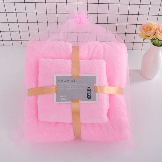 Coral Fleece Set Soft Bath Towel Towel Two-in-One Coral Velvet Absorbent Bath Towels for Adults Face Towel Bath Towel Set Comfortable Highly Absorbent Soft Bathroom Towels Set