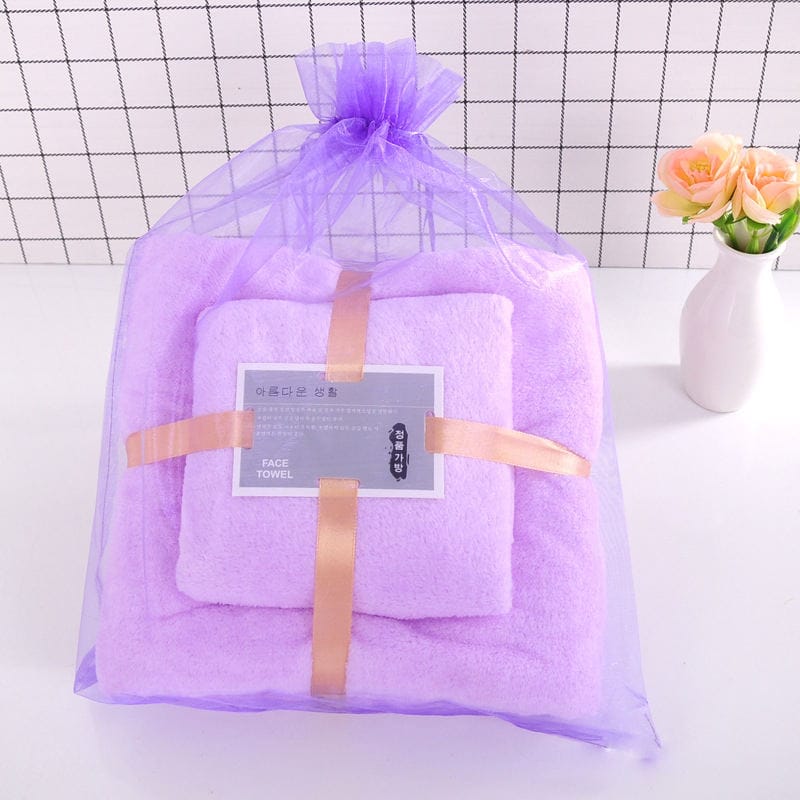 Coral Fleece Set Soft Bath Towel Towel Two-in-One Coral Velvet Absorbent Bath Towels for Adults Face Towel Bath Towel Set Comfortable Highly Absorbent Soft Bathroom Towels Set