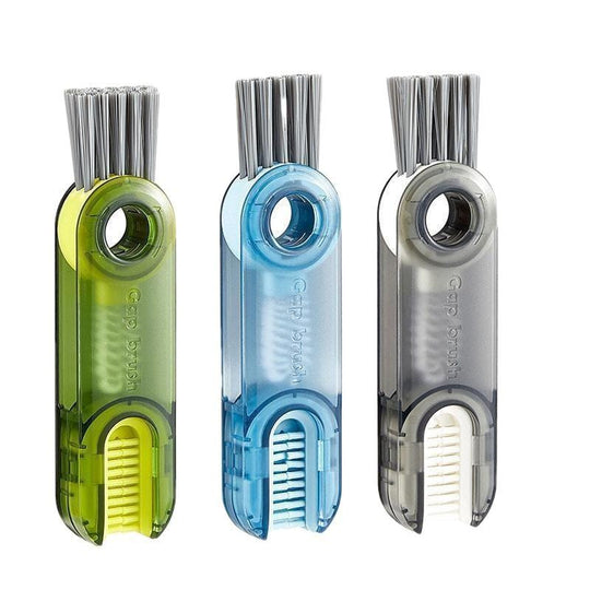 3 in 1 Multifunctional Cup Lid Gap Cleaning Brush Set, Mutipurpose Tiny Silicone Cup Holder Cleaner, Multifunctional Insulation Bottle Cleaning Tools, Home Kitchen Cleaning Tools.(Bulk 3 Sets)