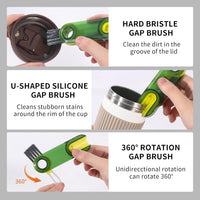 3 in 1 Multifunctional Cup Lid Gap Cleaning Brush Set, Mutipurpose Tiny Silicone Cup Holder Cleaner, Multifunctional Insulation Bottle Cleaning Tools, Home Kitchen Cleaning Tools.