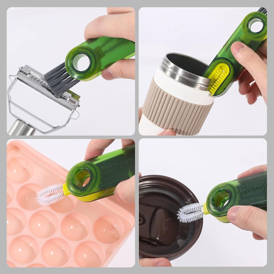 3 in 1 Multifunctional Cup Lid Gap Cleaning Brush Set, Mutipurpose Tiny Silicone Cup Holder Cleaner, Multifunctional Insulation Bottle Cleaning Tools, Home Kitchen Cleaning Tools.(Bulk 3 Sets)