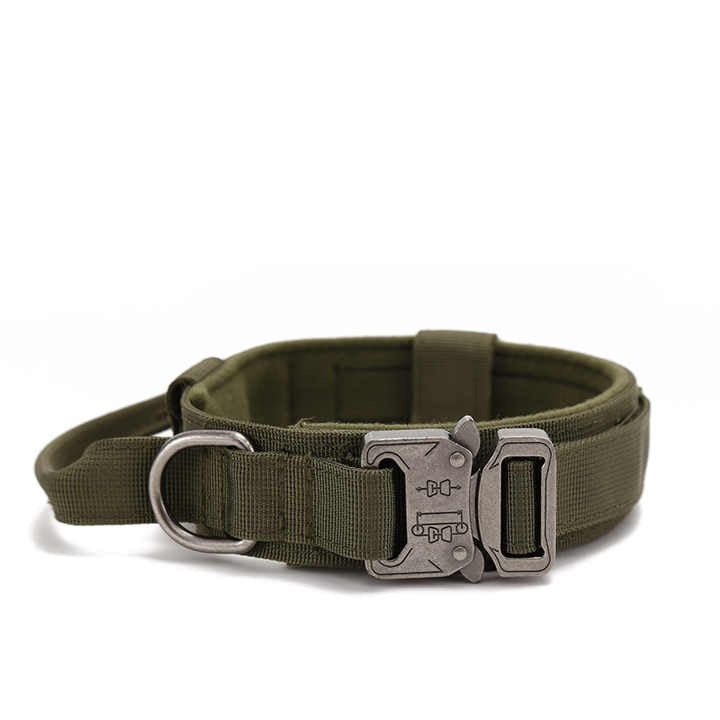 High Quality Heavy Duty Metal Buckle Pet Collar strong Dogs collar and leash set Tactical Dog Collar