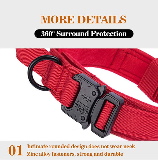 High Quality Heavy Duty Metal Buckle Pet Collar strong Dogs collar and leash set Tactical Dog Collar