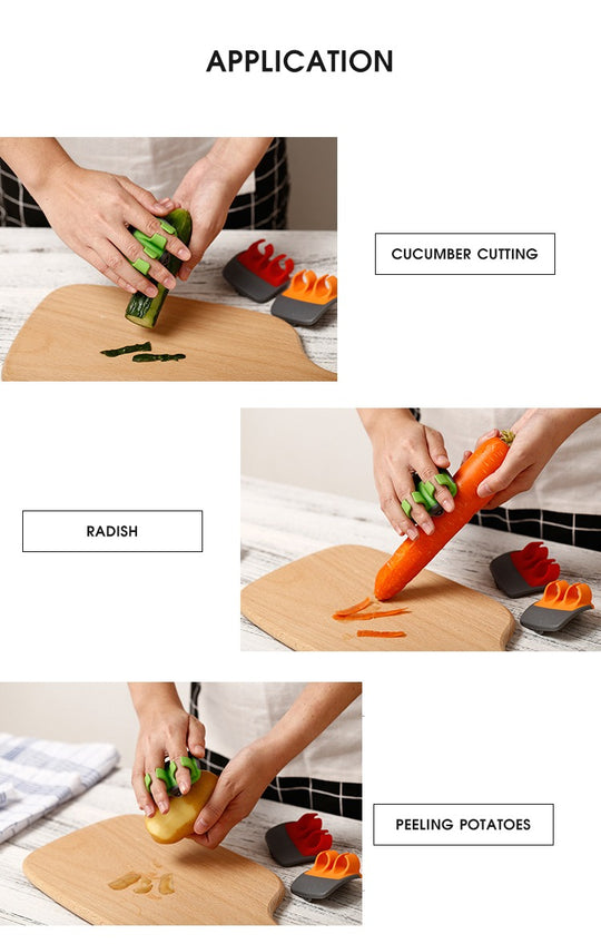 Handy Silicone Finger Grips Peeler for any Vegetables