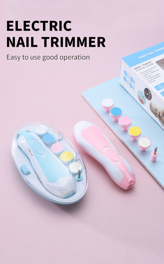 Baby Nail Trimmer File with Light Safe Electric Nail Clippers Kit for Newborn Infant Toddler Kids Toes and Fingernails(Bulk 3 Sets)