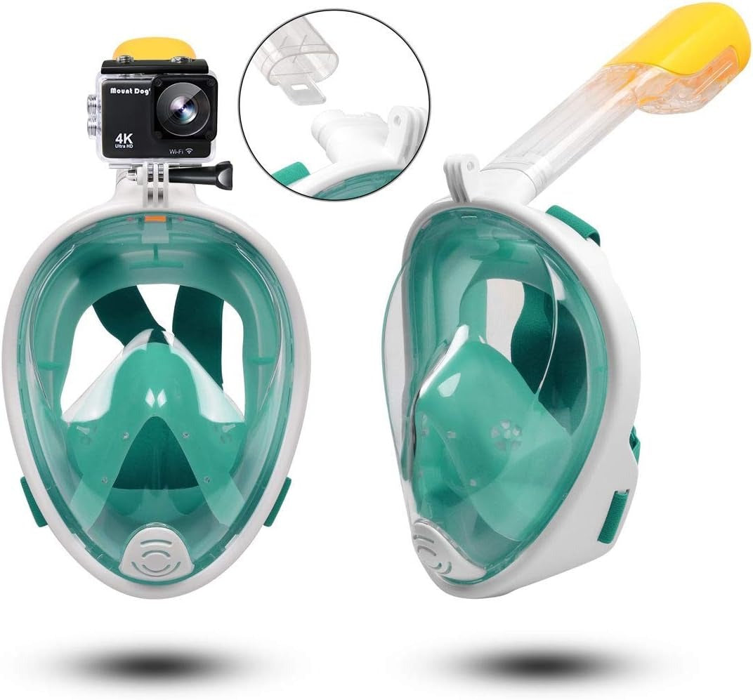 Portable 180 degree view go pro camera diving scuba full face snorkel mask