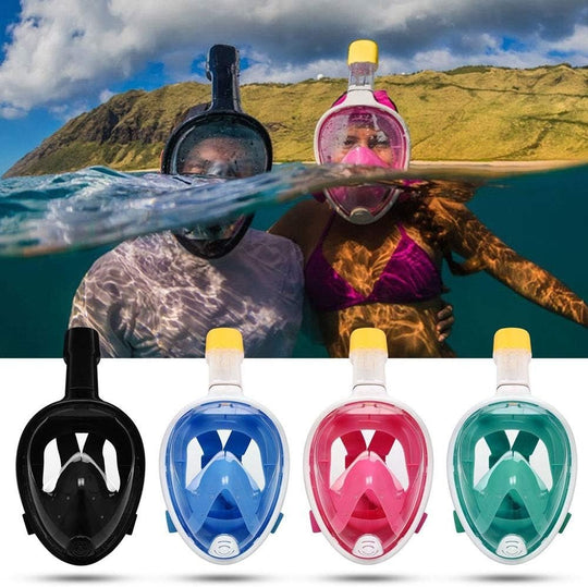 Portable 180 degree view go pro camera diving scuba full face snorkel mask(Bulk 3 Sets)