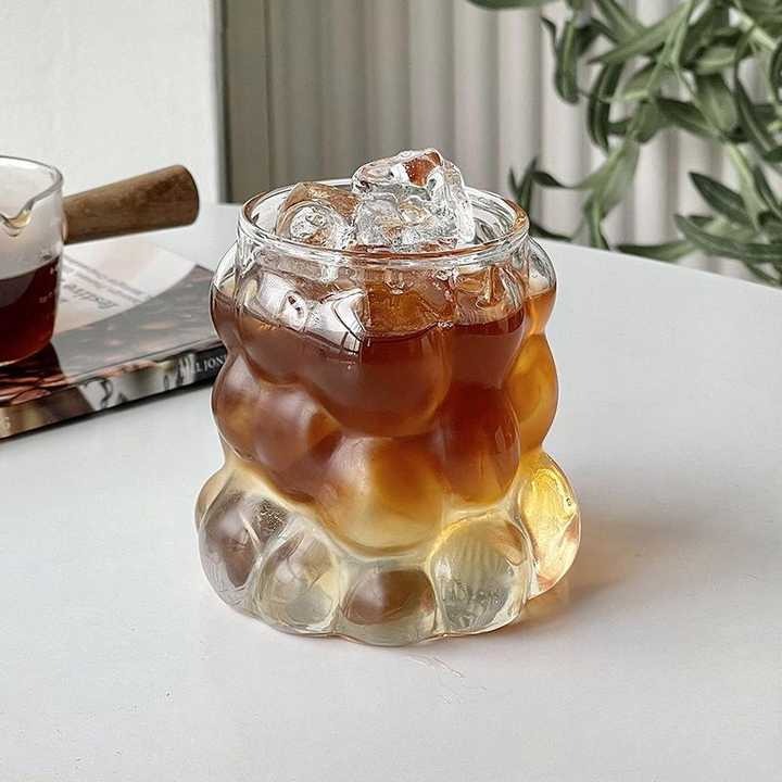 Transparent Coffee Glass Cup Heat resistant Glass Water Cup Ice cream Creative Coffee Cup Durable Drinkware