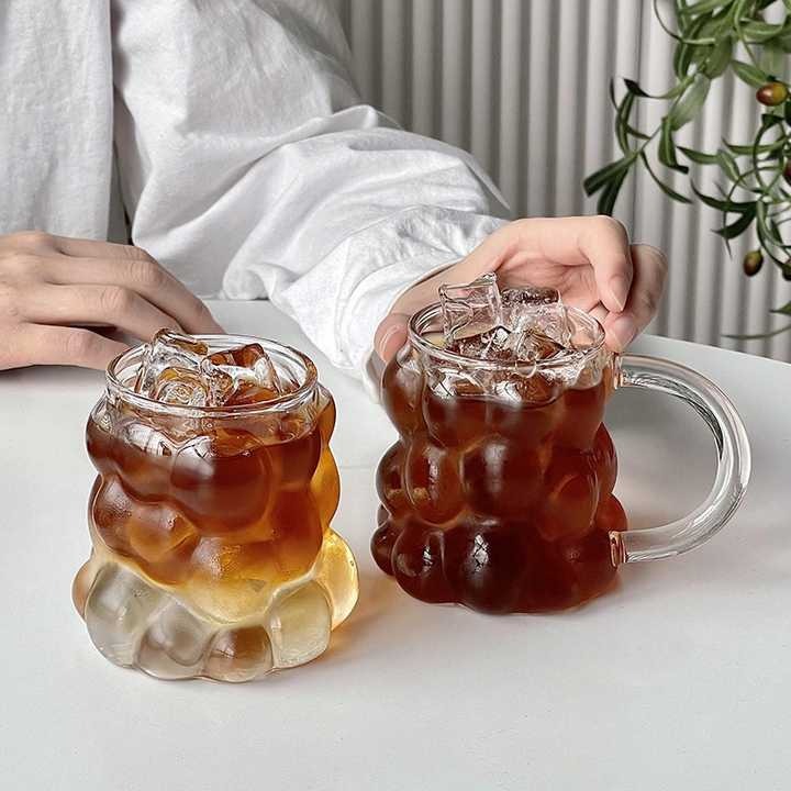 Transparent Coffee Glass Cup Heat resistant Glass Water Cup Ice cream Creative Coffee Cup Durable Drinkware