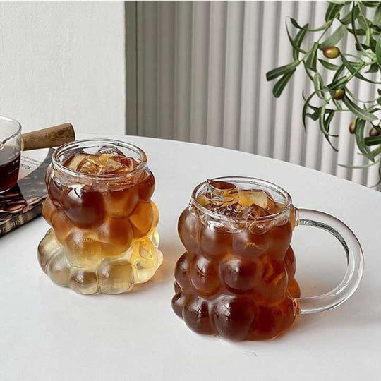 Transparent Coffee Glass Cup Heat resistant Glass Water Cup Ice cream Creative Coffee Cup Durable Drinkware