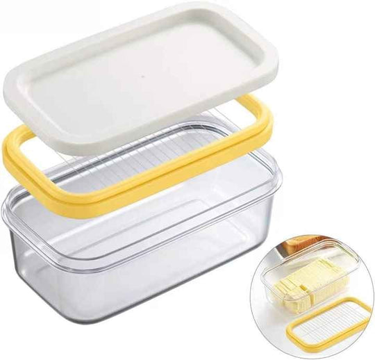 Butter Slicer Cutter Container Dish with Lid for Fridge