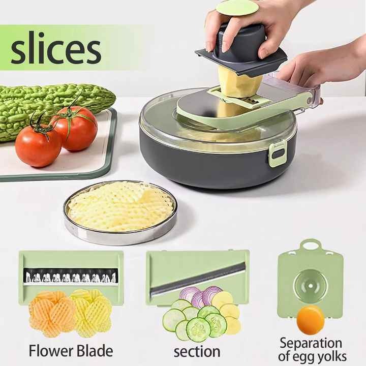 High Quality 13 in 1 Vegetable Chopper Cutter 13 in 1  Slicer Dicer Pro Onion Chopper Food Chopper with Container and Hand Guard