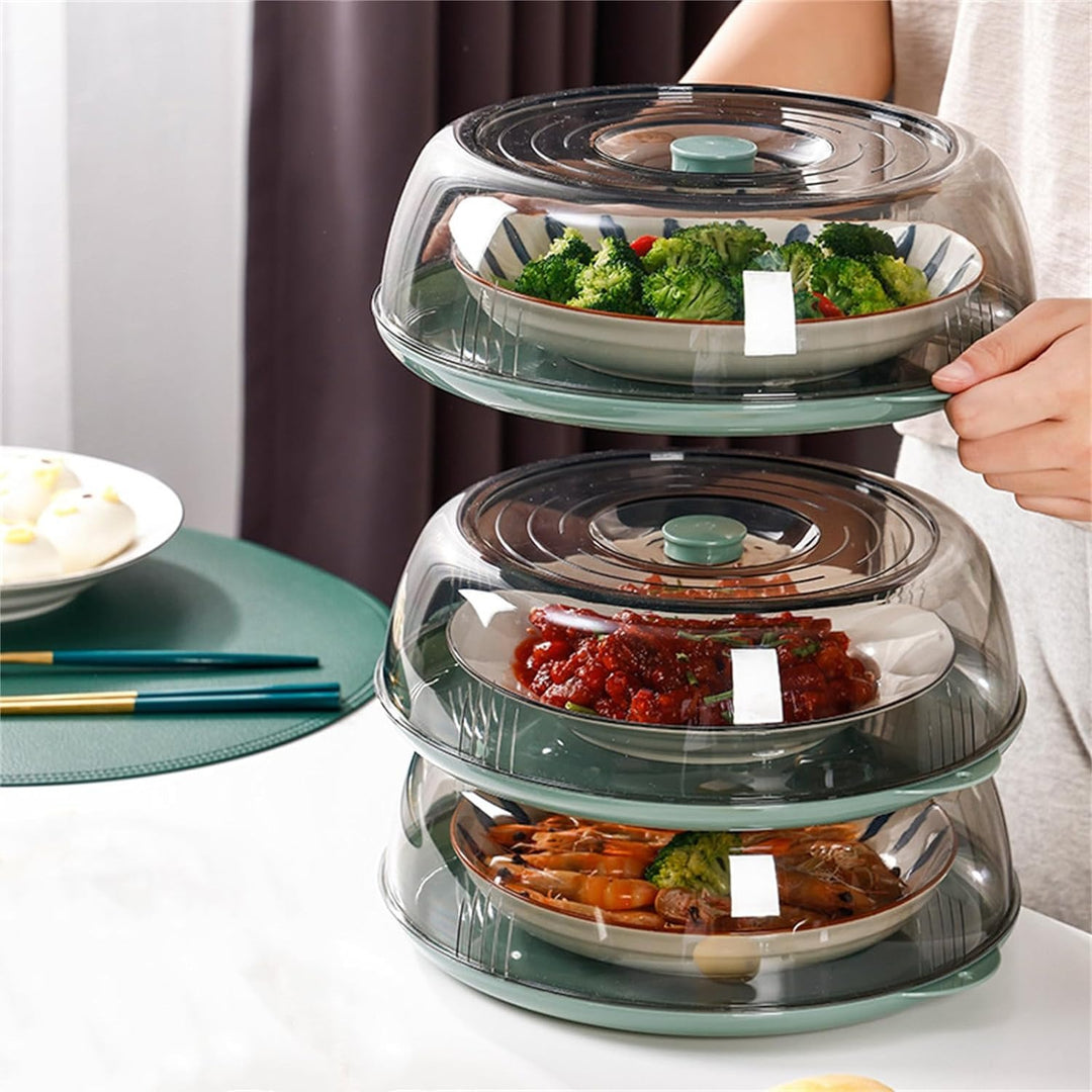 Multilayer Stackable Dust Proof Plate Food Cover Round Dish Cover Clear Plastic Insulation Food Cover